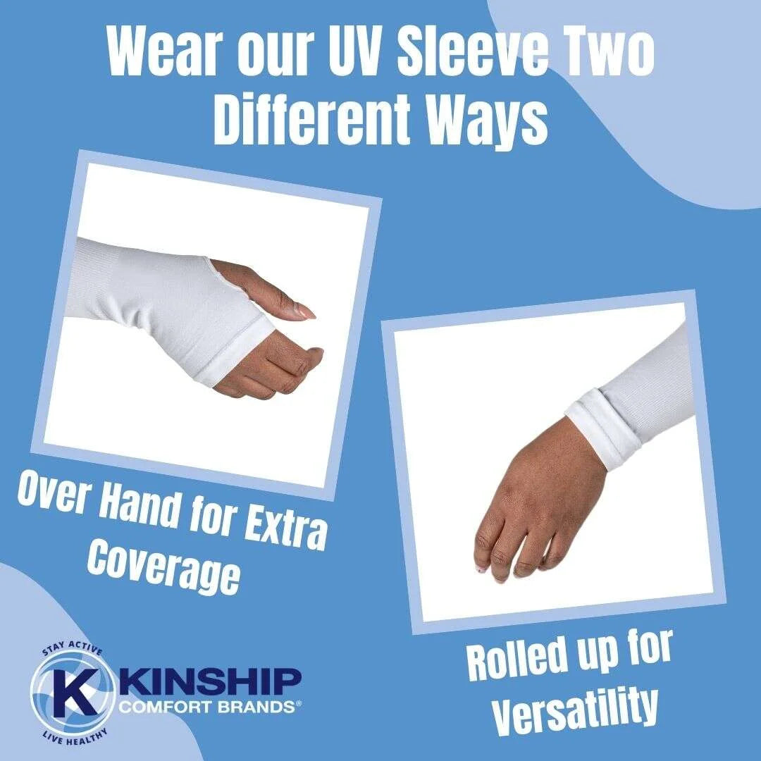 UV Sun Protection Arm Sleeves for Men and Women - UPF 50+ Cooling Athletic Sleeves with Hand Coverage for Outdoor Activities and Tattoo Concealment - One Size, 1 Pair