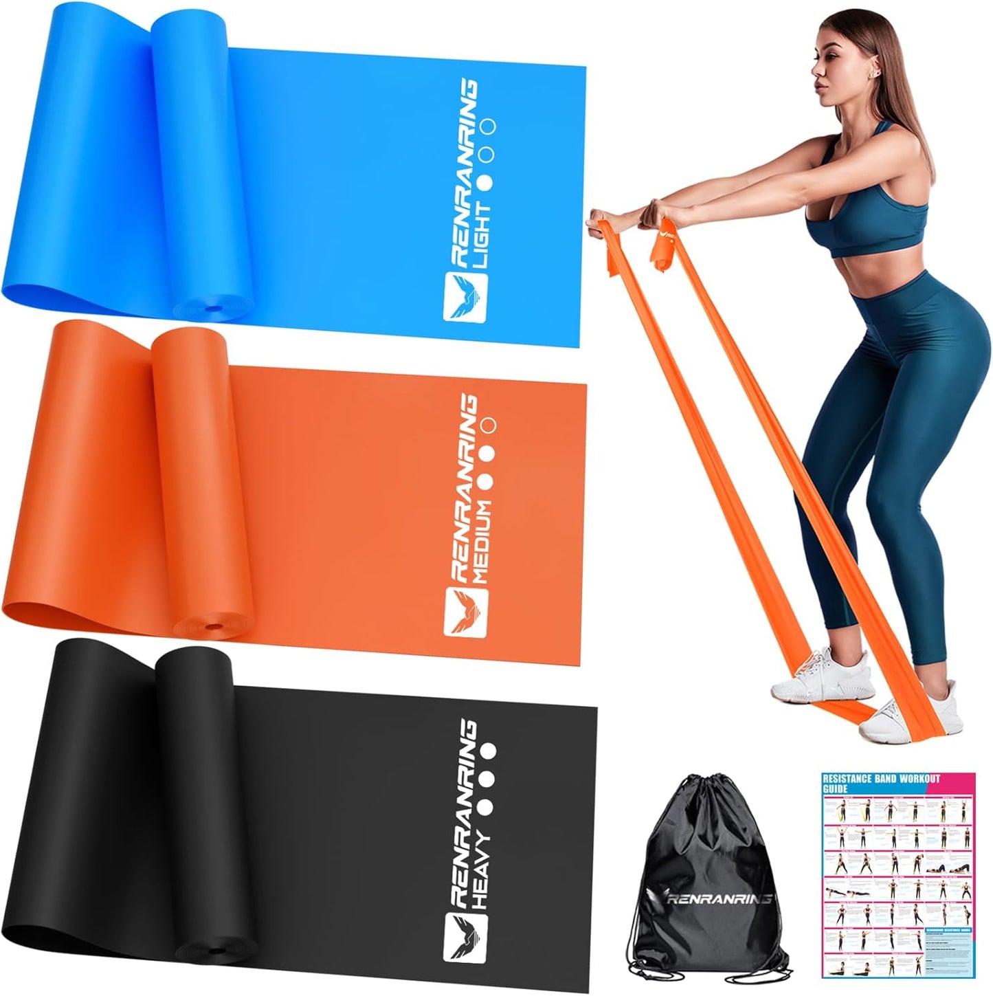 Professional Resistance Bands Set for Strength Training, Physical Therapy, Pilates, and Yoga