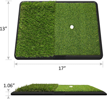 Professional Dual-Turf Golf Hitting Mat with Portable Heavy Rubber Base for Indoor and Outdoor Training