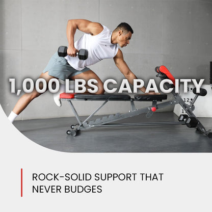 Multi-Functional FID Weight Bench for Comprehensive Body Workout – Hyper Back Extension, Roman Chair, Adjustable Ab Bench, Incline/Decline/Flat Options
