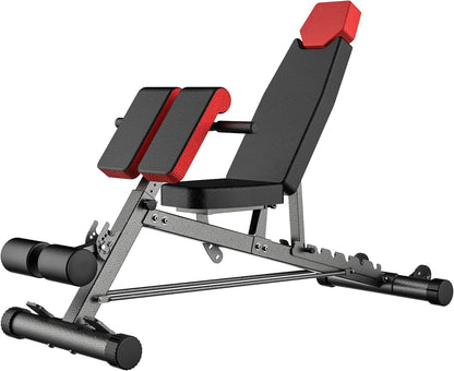 Multi-Functional FID Weight Bench for Comprehensive Body Workout – Hyper Back Extension, Roman Chair, Adjustable Ab Bench, Incline/Decline/Flat Options