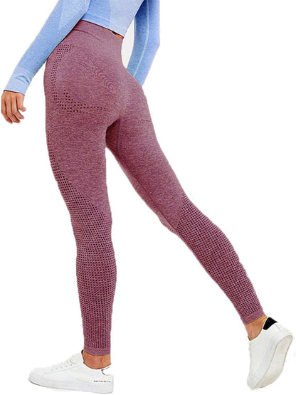 Toplook Women's Seamless Yoga Workout Set - 2-Piece Gym Leggings and Sports Bra (Wine, Small)