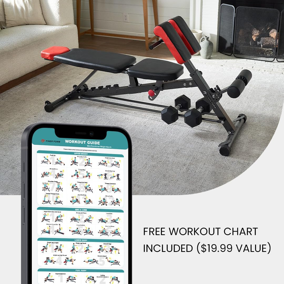 Multi-Functional FID Weight Bench for Comprehensive Body Workout – Hyper Back Extension, Roman Chair, Adjustable Ab Bench, Incline/Decline/Flat Options
