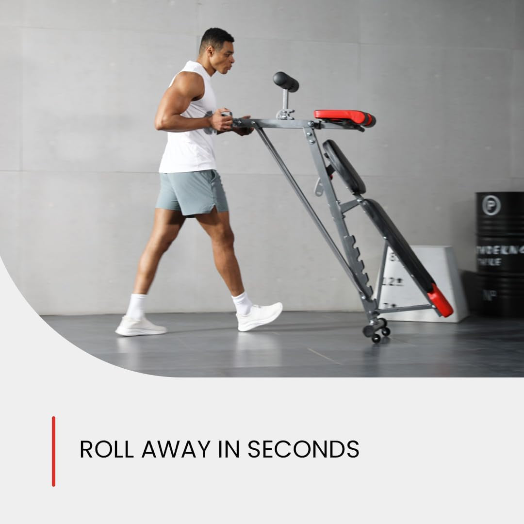 Multi-Functional FID Weight Bench for Comprehensive Body Workout – Hyper Back Extension, Roman Chair, Adjustable Ab Bench, Incline/Decline/Flat Options