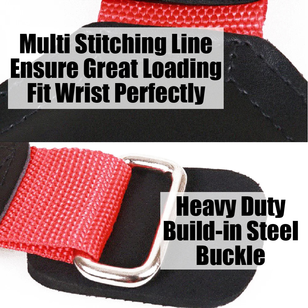 Cowhide Weightlifting Gloves with Wrist Straps for Dumbbell and Barbell Training - Fitness Gym Equipment